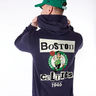 New Era NBA Boston Celtics Newspaper Graphic Hoodie ''Navy''