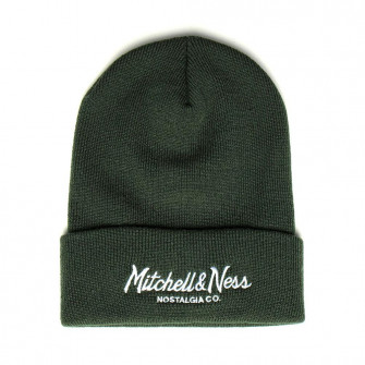 M&N Pinscript Cuff Knit Beanie Hat ''Dark Green''