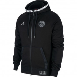 jordan x psg black cat full zip fleece hoodie