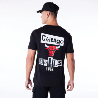 Kratka majica New Era NBA Chicago Bulls Newspaper Graphic ''Black''