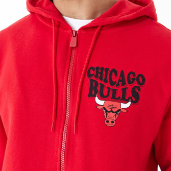 Pulover New Era NBA Chicago Bulls Script Full-Zip ''Red''