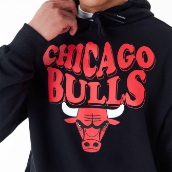 Pulover New Era NBA Chicago Bulls Script Oversized ''Black''