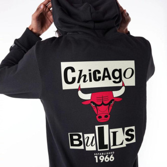 Pulover New Era NBA Chicago Bulls Newspaper Graphic ''Black''