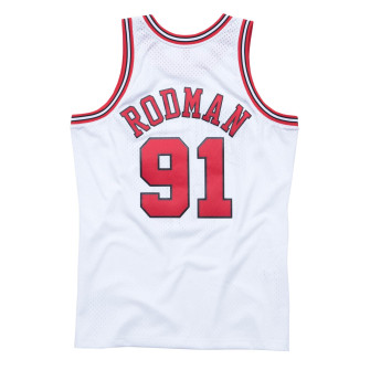 Dres M&N Swingman Chicago Bulls Alternate 1997-98 Dennis Rodman ''White''